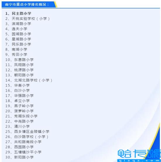 南宁市重点小学排名一览表，南宁市小学排名一览表(附2022年最新排行榜前十名单)